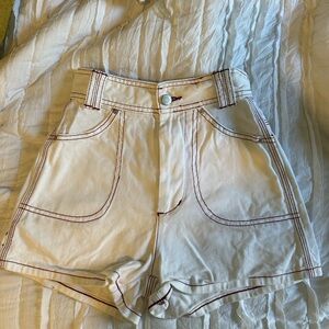 BDG Urban Outfitters High Waisted White Shorts w/ Red Outline